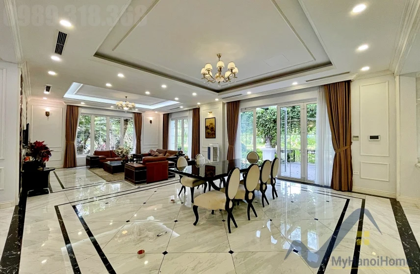 Xem ảnh 3: Ảnh 3: Biệt thự đơn lập Vinhomes Riverside full nội thất cho thuê, bể bơi