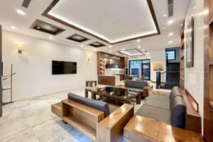 Ảnh VH474: Cho thuê liền kề Vinhomes The Harmony full nội thất gỗ óc chó